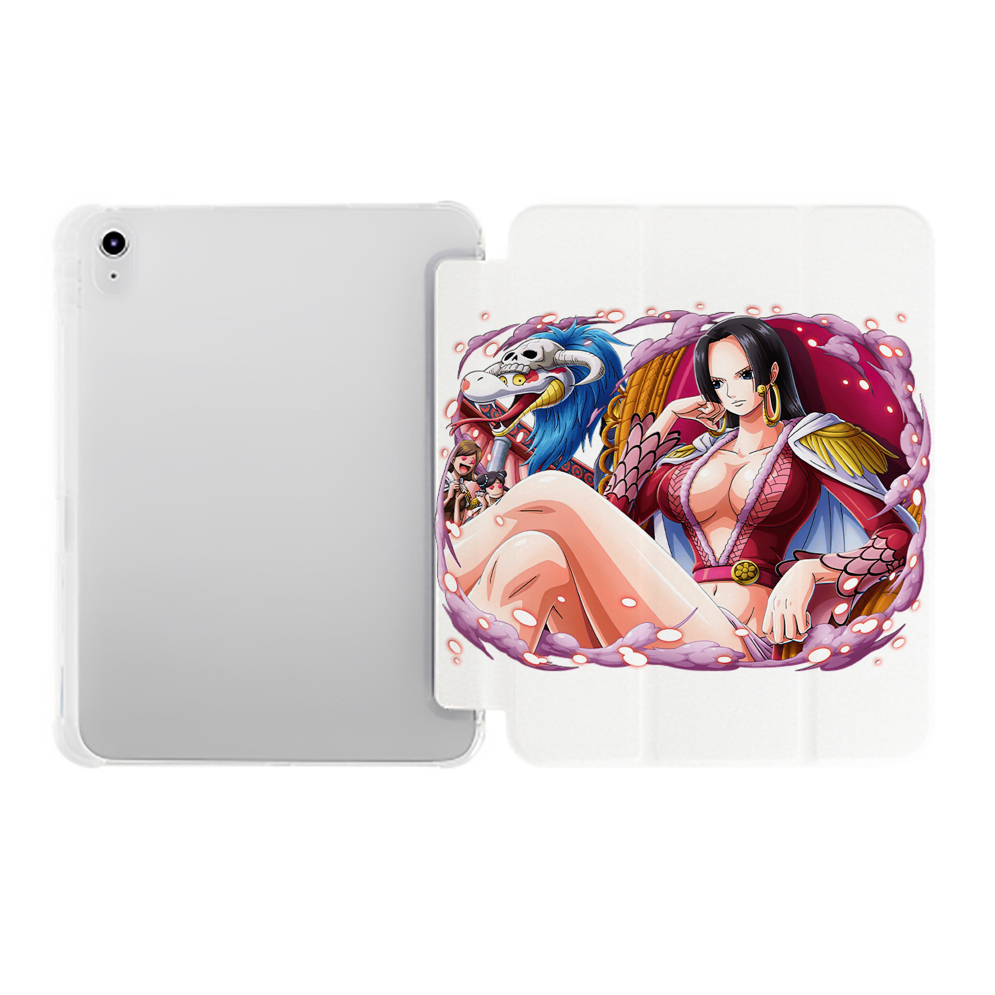 （画像用） ワンピース ボア・ハンコック ONE PIECE Boa·Hancock IPad ケース ペン収納付き 三つ折りスタンド PUレザー×シリコン 対応機種9.5/10.5/10.9インチ